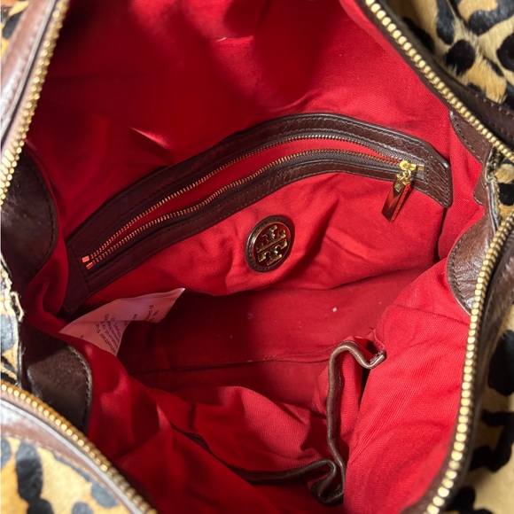 Tory Burch City Zip Leopard Jaguar Print Leather Cowhide Tote X-Large - Picture 10 of 17